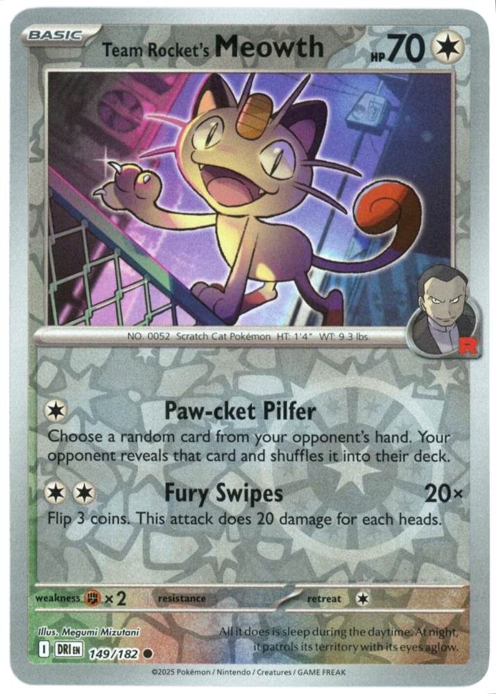 Team Rocket's Meowth 149/182 Destined Rivals