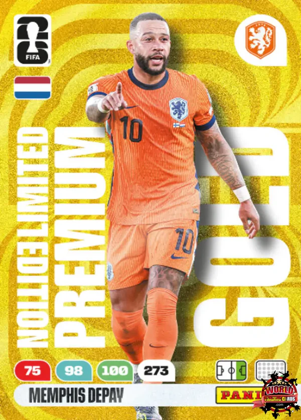 MEMPHIS DEPAY 2026 Panini FIFA World Cup LIMITED EDITION PREMIUM GOLD