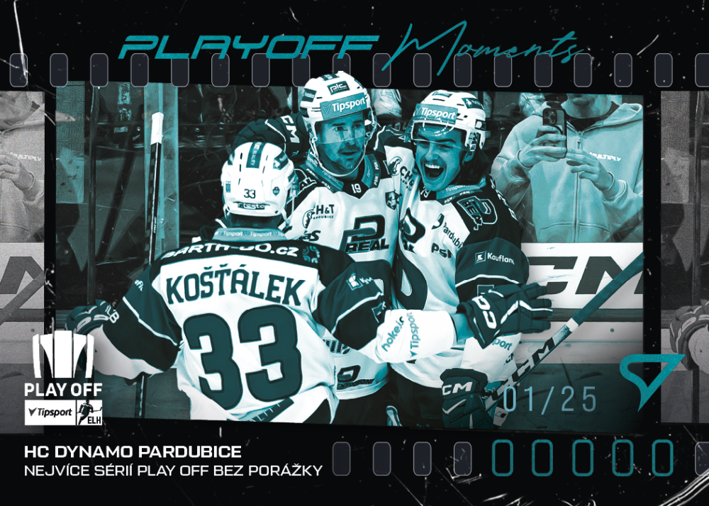 HC DYNAMO PARDUBICE SportZoo ELH 2025/26 Play Off Moments Turquoise Blue 01/25