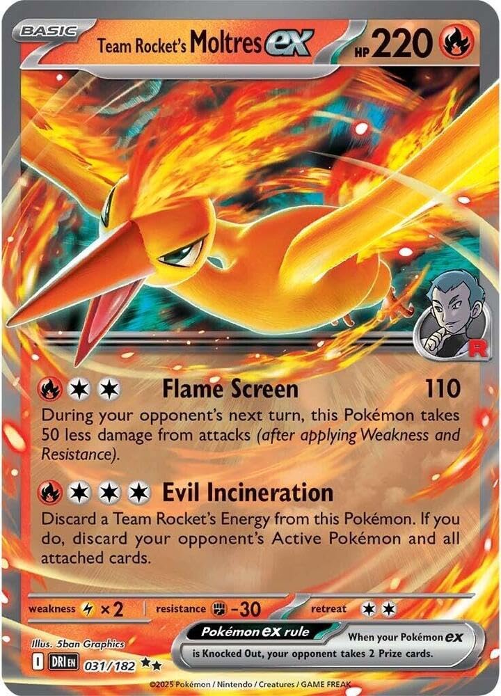 Team Rocket's Moltres ex 031/182 Destined Rivals – Nintendo
