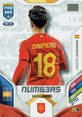 MARTIN ZUBIMENDI PANINI FIFA 365 Adrenalyn XL 2026 Numb3rs