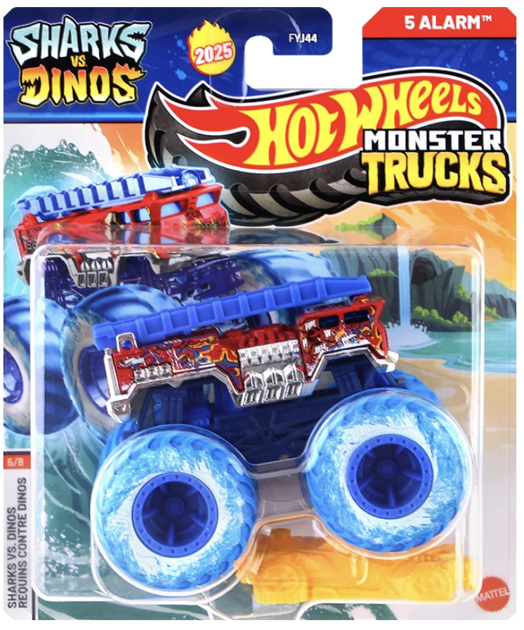 Hot Wheels Monster Trucks - 5 Alarm Emergency / Shark Vs Dinos