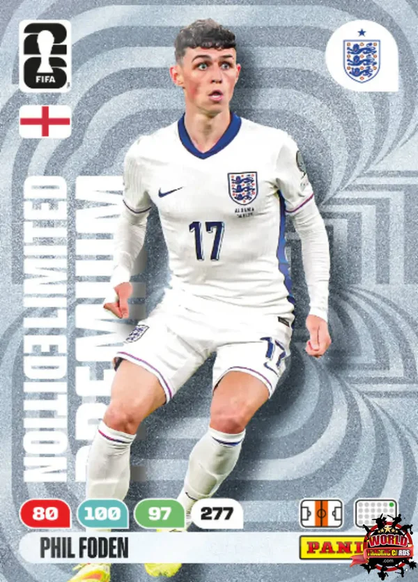 PHIL FODEN 2026 Panini FIFA World Cup LIMITED EDITION PREMIUM SILVER